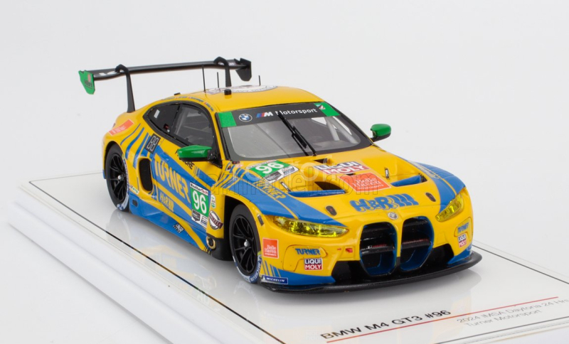 Truescale BMW 4-series M4 Gt3 3.0l Twin Turbo Team Turner Motorsport N 96 Imsa 24h Daytona 2024 Michael Dinan - Robby Foley - Patrick Gallagher - Jens Klingmann 1:43 Žlutá Modrá