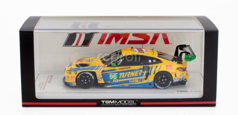 Truescale BMW 4-series M4 Gt3 3.0l Twin Turbo Team Turner Motorsport N 96 Imsa 24h Daytona 2024 Michael Dinan - Robby Foley - Patrick Gallagher - Jens Klingmann 1:43 Žlutá Modrá