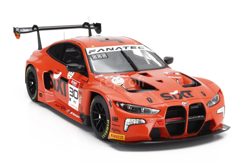 Truescale BMW 4-series M4 Gt3 Team Bmw Wrt N 30 Winner 8h Igtc Indy 2023 Sheldon Van Der Linde - Dries Vanthoor - Philippe Eng 1:18 Oranžová Černá