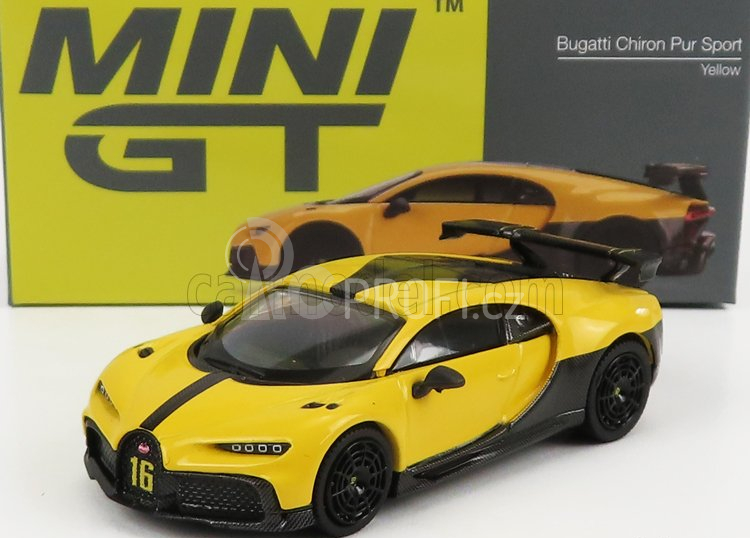 Truescale Bugatti Chiron Pur Sport N 16 2018 1:64 Žlutá Černá