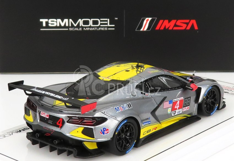 Truescale Chevrolet C8.r 6.2l V8 Team Corvette Racing N 4 2nd Gtlm Class 24h Daytona 2021 T.milner - A.sims - N.tandy 1:43 Žlutá Šedá