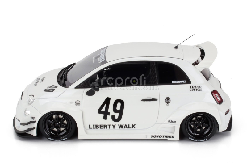 Truescale Fiat 500 Abarth 595 Lb Works N 49 Abas 2024 1:18 Bílá