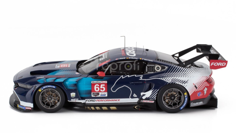 Truescale Ford usa Mustang Gt3 5.4l V8 Team Multimac Motorsport N 65 Imsa 24h Daytona 2024 Joey Hand - Dirk Muller - Frederic Vervisch 1:18 Blue