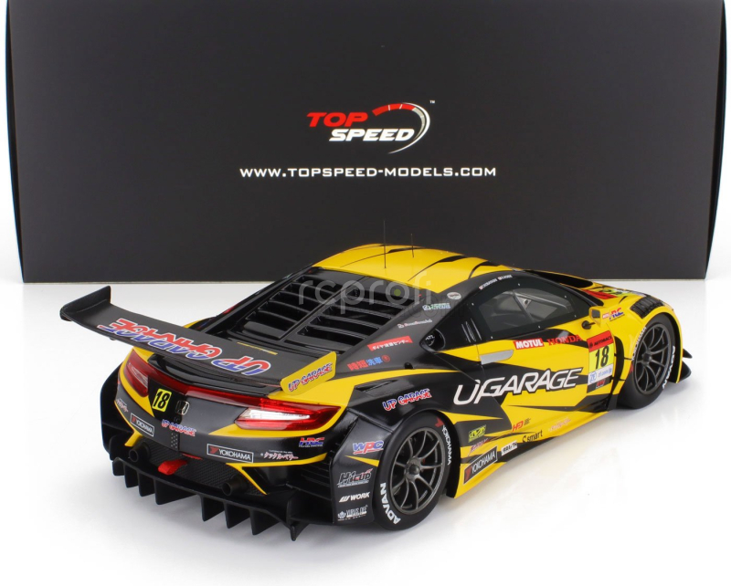 Truescale Honda Nsx Gt3 Evo22 Team Upgarage N 18 Gt300 Class Super Gt 2023 Takashi Kobayashi - Syun Koide 1:18 Žlutá Černá