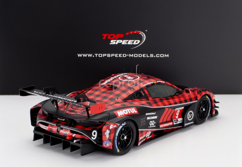 Truescale Mclaren 720s Gt3 Evo 4.0l Turbo V8 Team Pfaff Motorsport N 9 Imsa Chevrolet Grand Prix 2024 Oliver Jarvis - Marvin Kirchhofer 1:18 Červená Černá