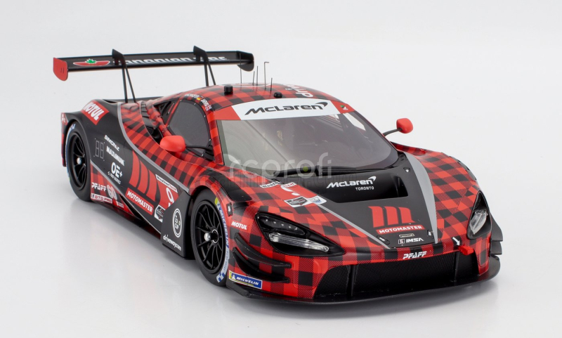Truescale Mclaren 720s Gt3 Evo 4.0l Turbo V8 Team Pfaff Motorsport N 9 Imsa Chevrolet Grand Prix 2024 Oliver Jarvis - Marvin Kirchhofer 1:18 Červená Černá