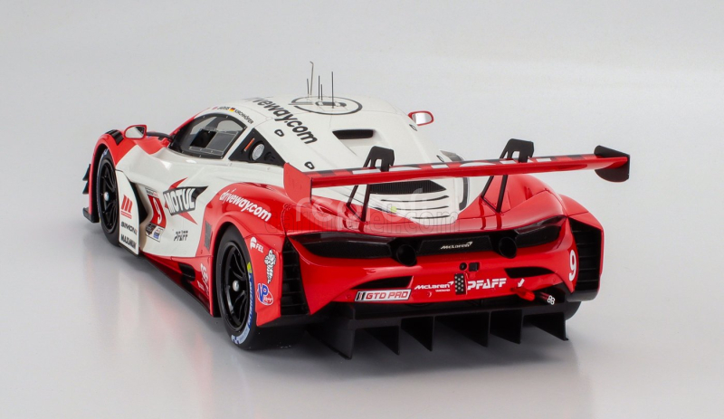 Truescale Mclaren 720s Gt3 Evo 4.0l Turbo V8 Team Pfaff Motorsport N 9 Imsa Motul Course Monterey 2024 Oliver Jarvis - Marvin Kirchhofer 1:18 Červená Bílá