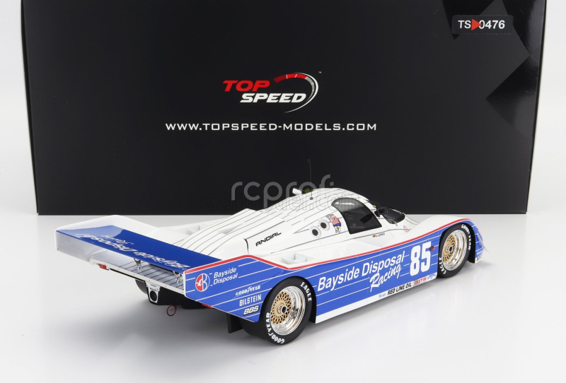 Truescale Porsche 962 2.8l Turbo N 85 Team Bud Bayside Disposal Racing Winner Imsa 300km Laguna Seca 1987 Klaus Ludwig 1:18 Bílá Modrá