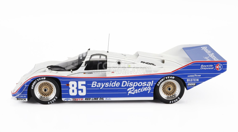Truescale Porsche 962 2.8l Turbo N 85 Team Bud Bayside Disposal Racing Winner Imsa 300km Laguna Seca 1987 Klaus Ludwig 1:18 Bílá Modrá