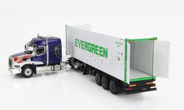 Truescale Western star 49x Truck Trasporto Container 40' Evergreen 1990 1:64 Modrá Bílá