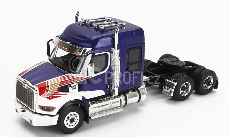 Truescale Western star 49x Truck Trasporto Container 40' Evergreen 1990 1:64 Modrá Bílá