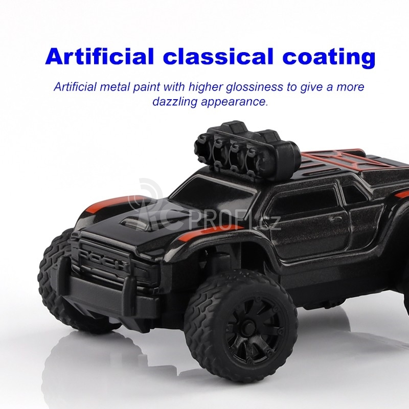 Turbo Racing 1/76 Off-Road RC Car RTR (šedá s oranžovým pruhem)