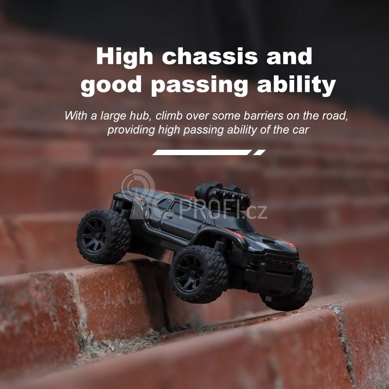 Turbo Racing 1/76 Off-Road RC Car RTR (šedá s oranžovým pruhem)