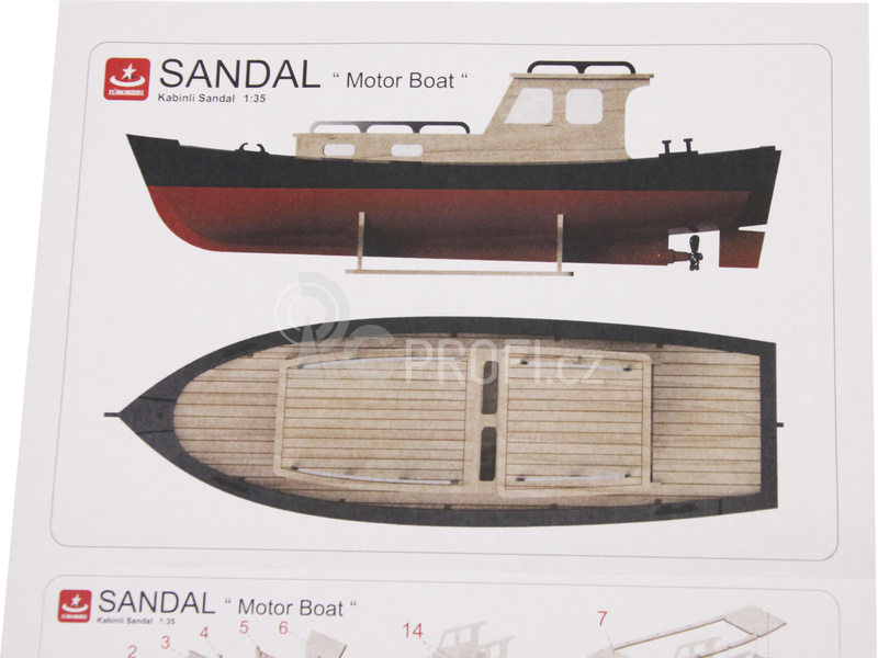 Türkmodel kabinový motorový člun 1:35 kit