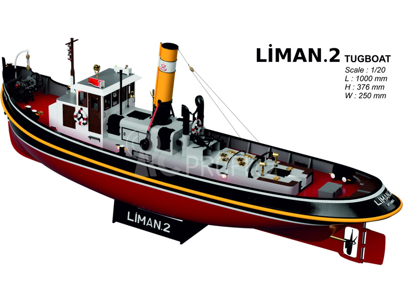 RC stvebnice Türkmodel Liman 2 přístavní remorkér 1935 1:20 kit