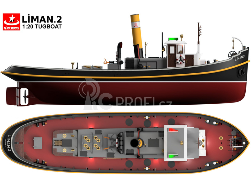 RC stvebnice Türkmodel Liman 2 přístavní remorkér 1935 1:20 kit