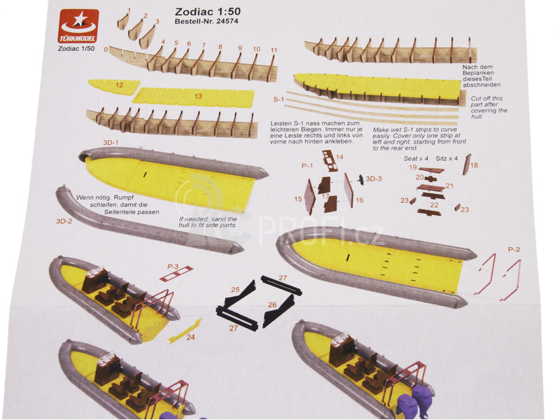 Türkmodel Zodiac nafukovací člun 1:50 kit