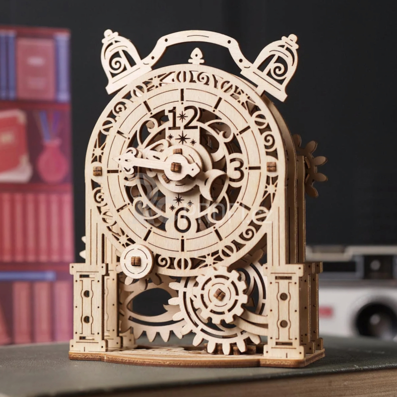 Ugears 3D dřevěné mechanické puzzle Dekorační budík