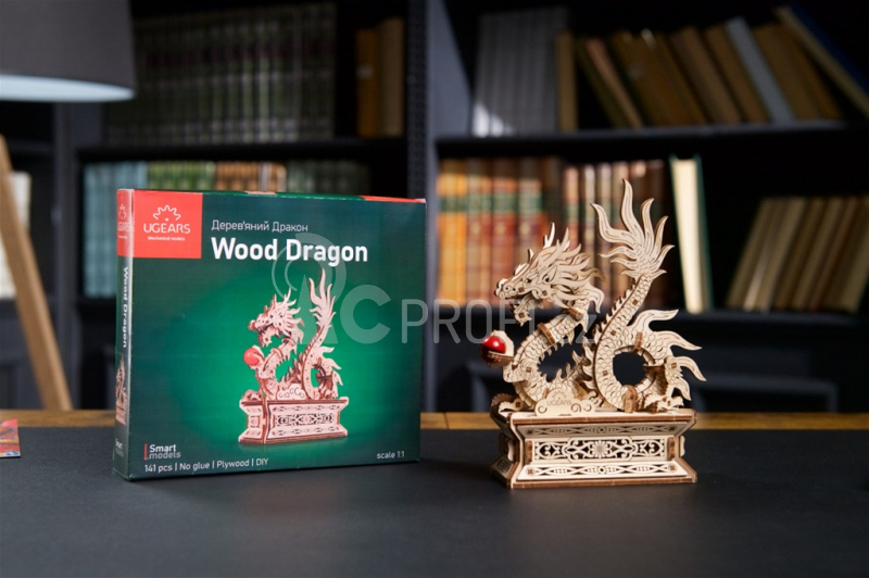 Ugears 3D dřevěné mechanické puzzle Drak