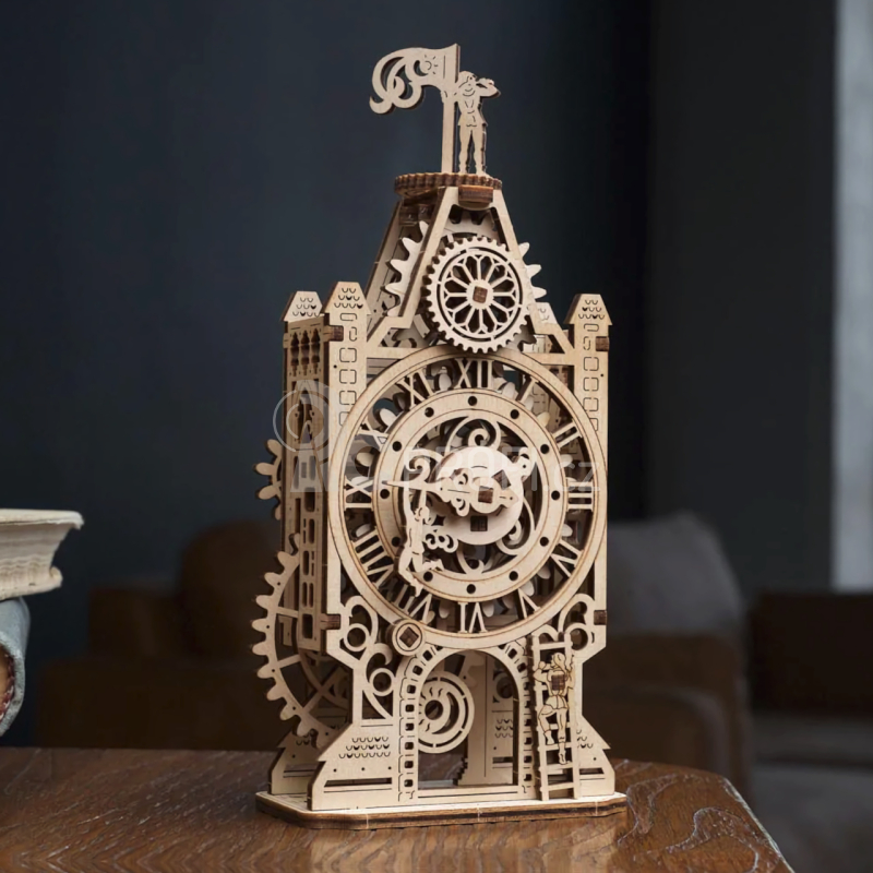 Ugears 3D dřevěné mechanické puzzle Hodinová věž
