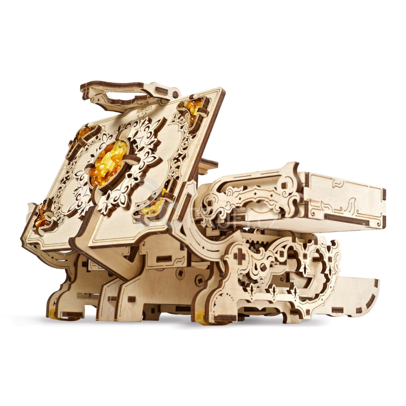 Ugears 3D dřevěné mechanické puzzle Jantarová šperkovnice