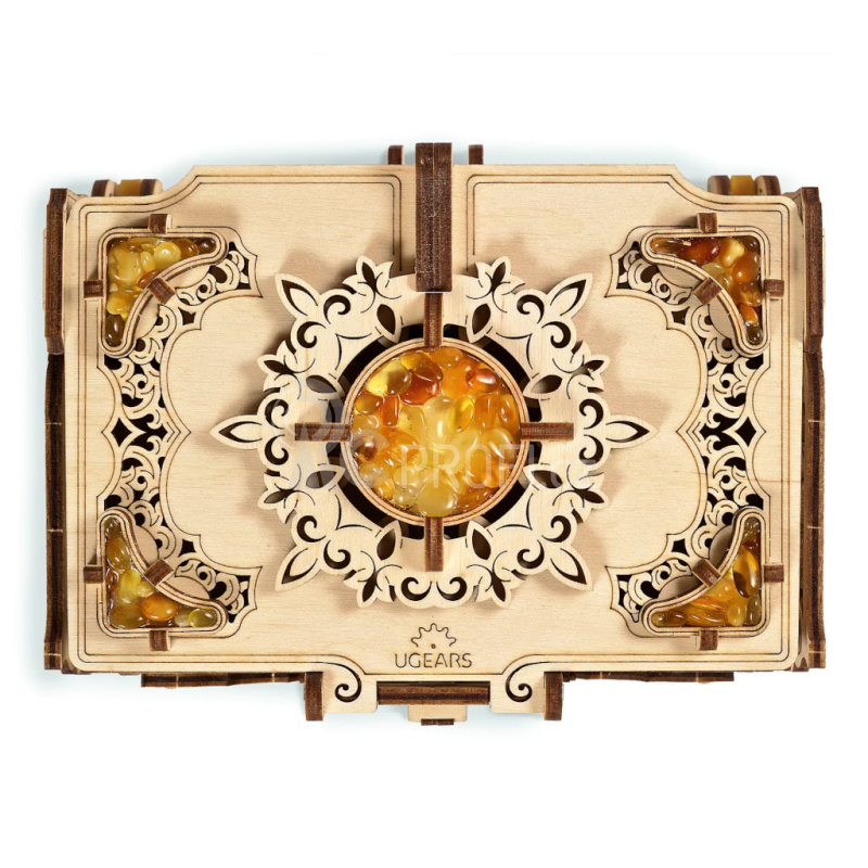 Ugears 3D dřevěné mechanické puzzle Jantarová šperkovnice