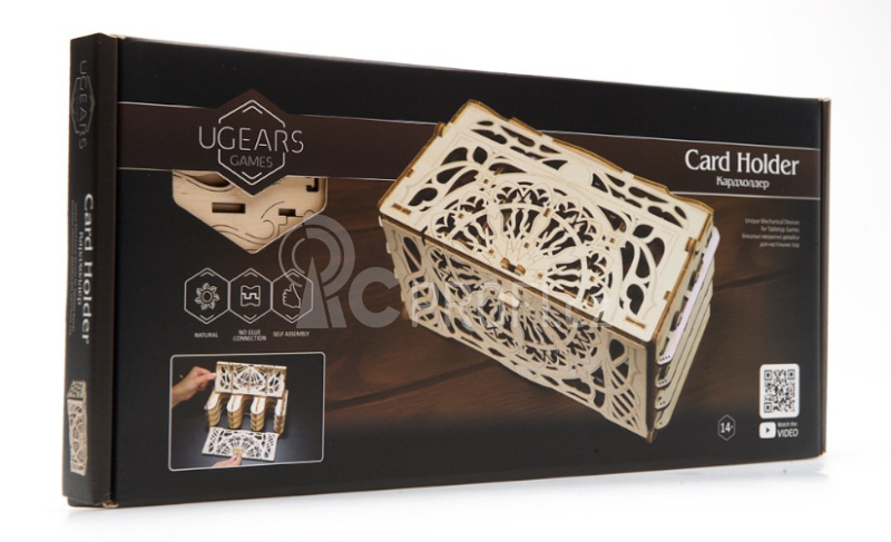 Ugears 3D dřevěné mechanické puzzle Kazeta na sběratelské karty