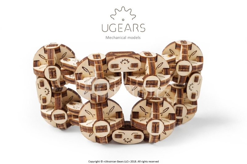 Ugears 3D dřevěné mechanické puzzle Kostka Flexi