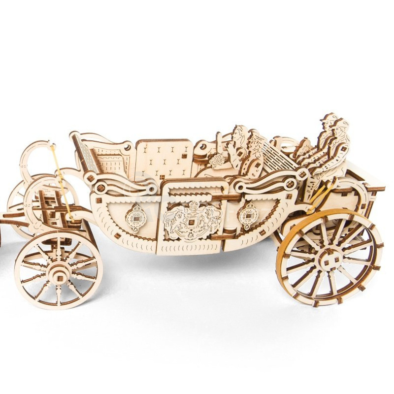 Ugears 3D dřevěné mechanické puzzle Královský kočár