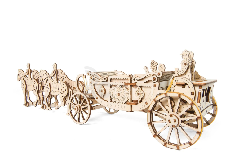 Ugears 3D dřevěné mechanické puzzle Královský kočár