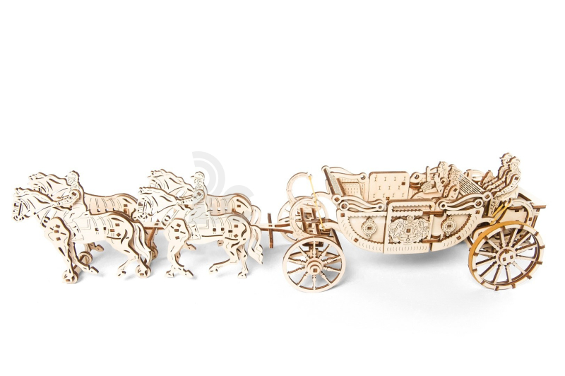 Ugears 3D dřevěné mechanické puzzle Královský kočár