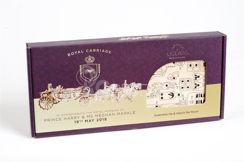 Ugears 3D dřevěné mechanické puzzle Královský kočár
