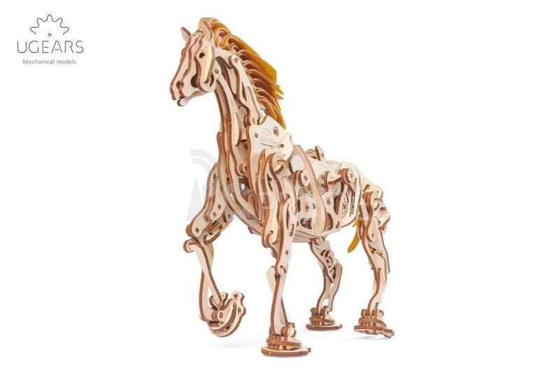 Ugears 3D dřevěné mechanické puzzle Kůň