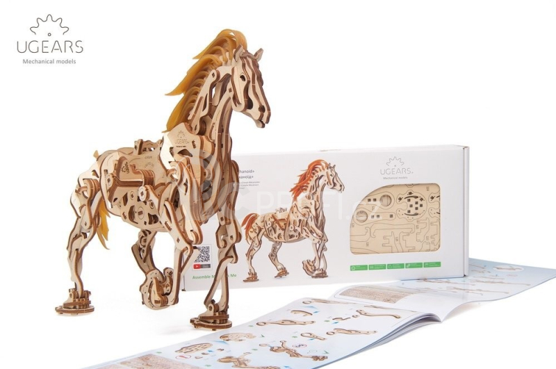 Ugears 3D dřevěné mechanické puzzle Kůň