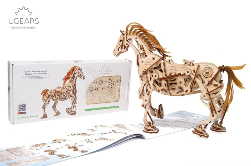 Ugears 3D dřevěné mechanické puzzle Kůň