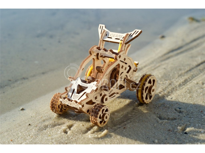 Ugears 3D dřevěné mechanické puzzle Mini bugina