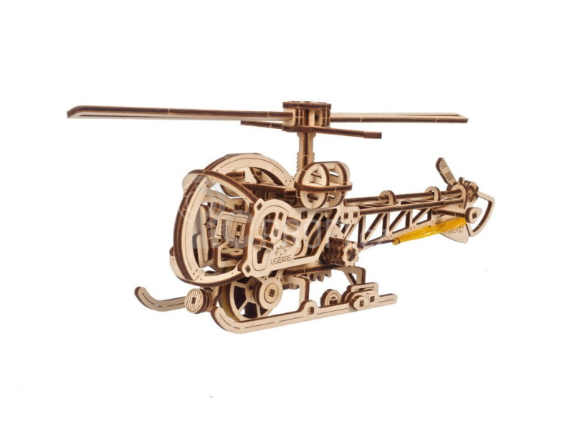Ugears 3D Dřevěné mechanické puzzle MINI Helicopter
