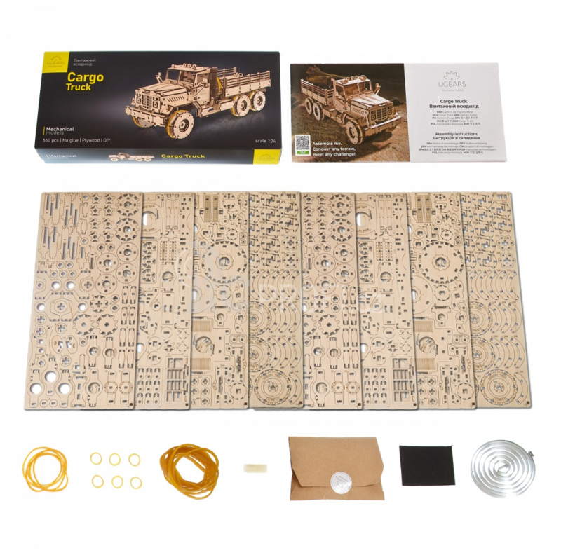Ugears 3D dřevěné mechanické puzzle Nákladní auto CARGO