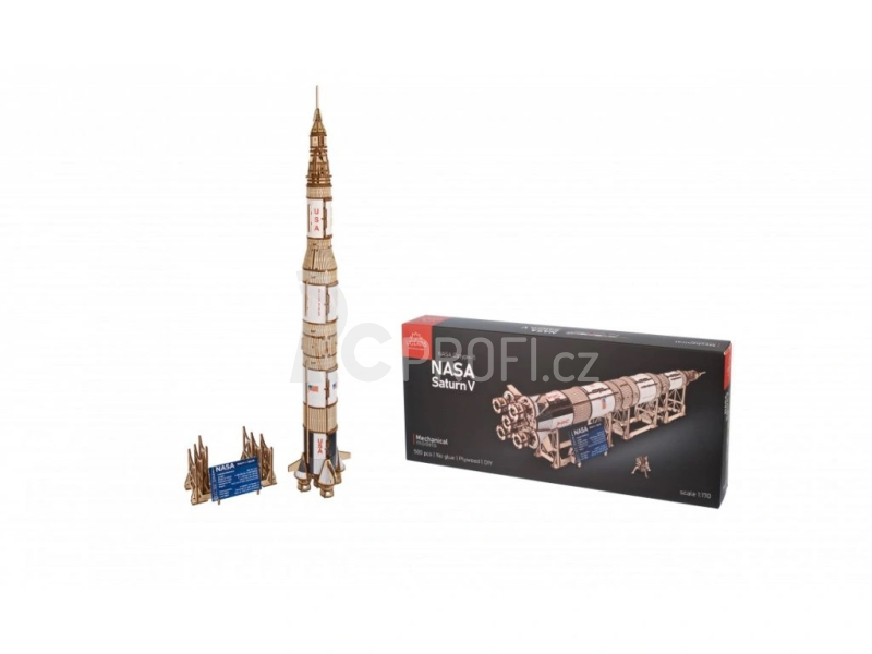Ugears 3D dřevěné mechanické puzzle NASA, Saturn V