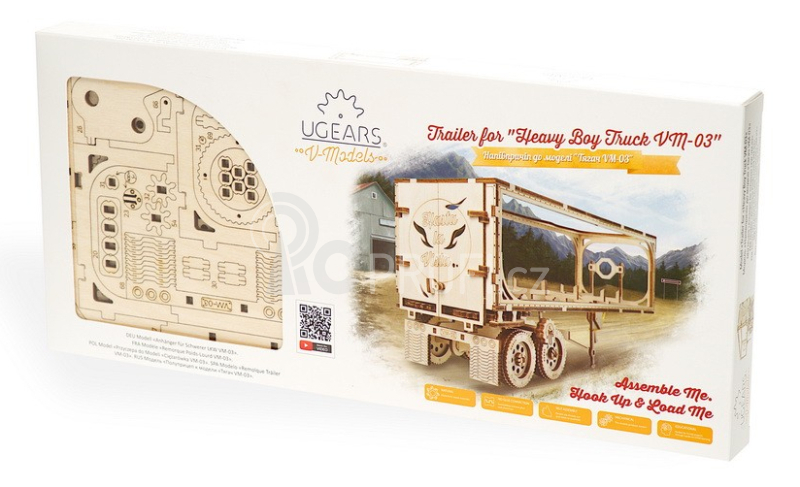 Ugears 3D dřevěné mechanické puzzle Návěs pro tahač Heavy Boy