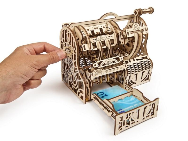 Ugears 3D dřevěné mechanické puzzle Pokladna