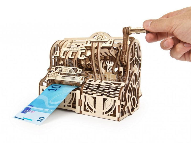 Ugears 3D dřevěné mechanické puzzle Pokladna