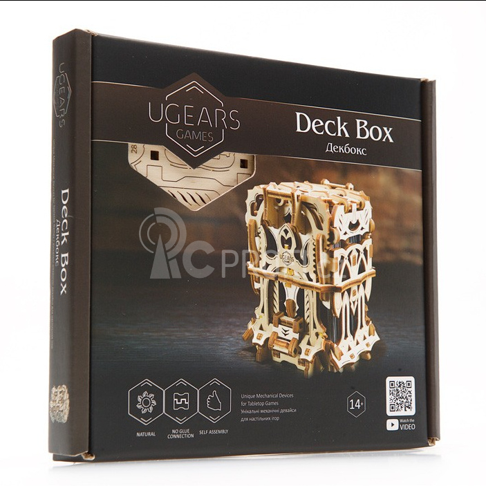 Ugears 3D dřevěné mechanické puzzle Schránka na karty