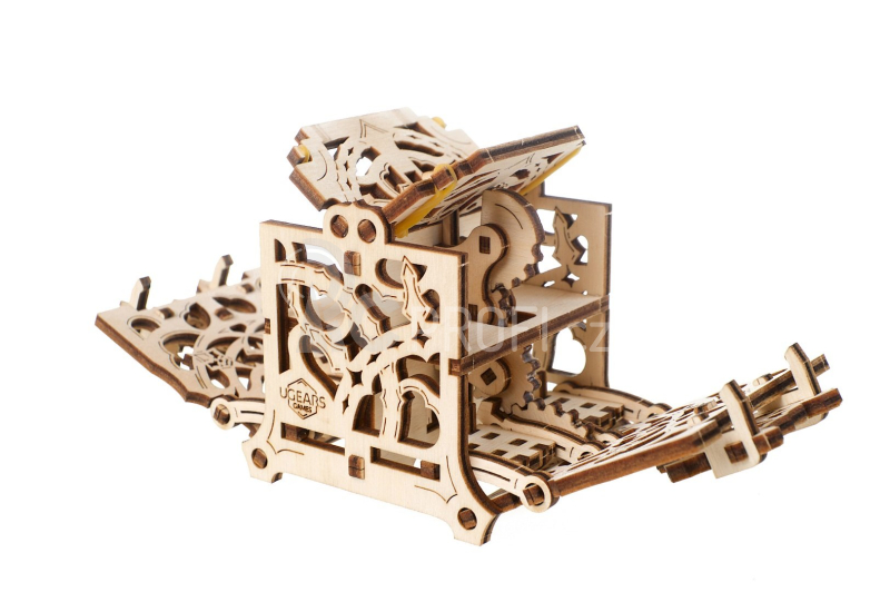 Ugears 3D dřevěné mechanické puzzle Schránka na kostky
