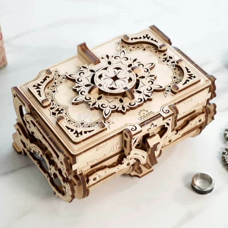 Ugears 3D dřevěné mechanické puzzle Starožitná šperkovnice