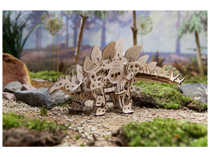 Ugears 3D dřevěné mechanické puzzle Stegosaurus