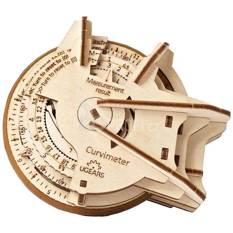 Ugears 3D dřevěné mechanické puzzle STEM křivkoměr (opisometr)
