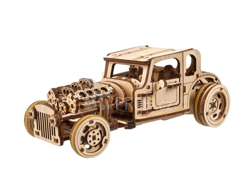 Ugears 3D dřevěné mechanické puzzle The Hot Rod Furious