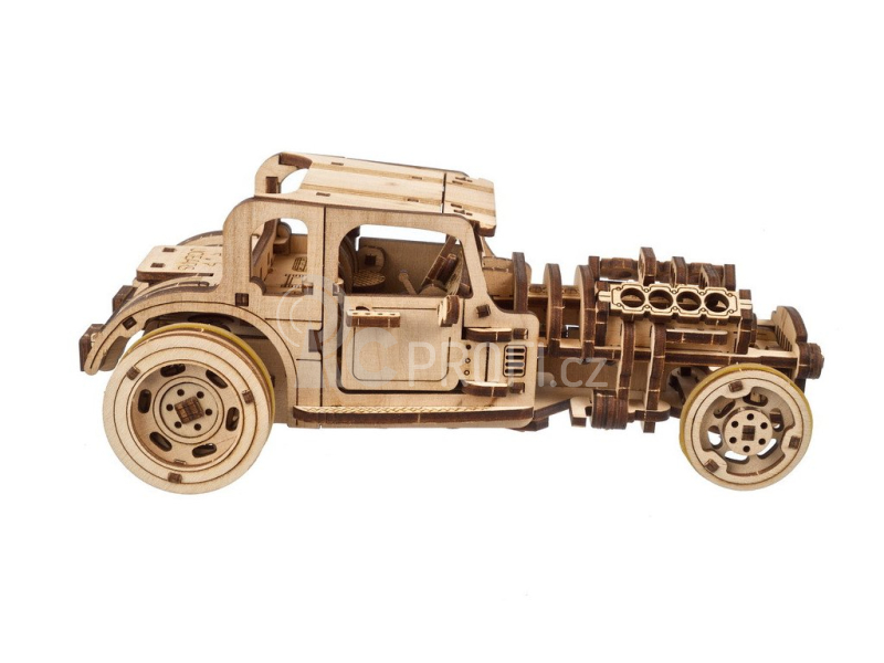 Ugears 3D dřevěné mechanické puzzle The Hot Rod Furious