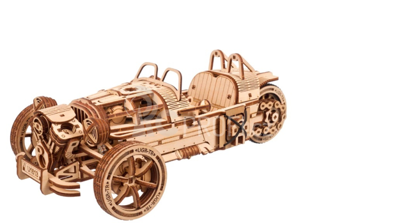 Ugears 3D dřevěné mechanické puzzle Tříkolka UGR-S